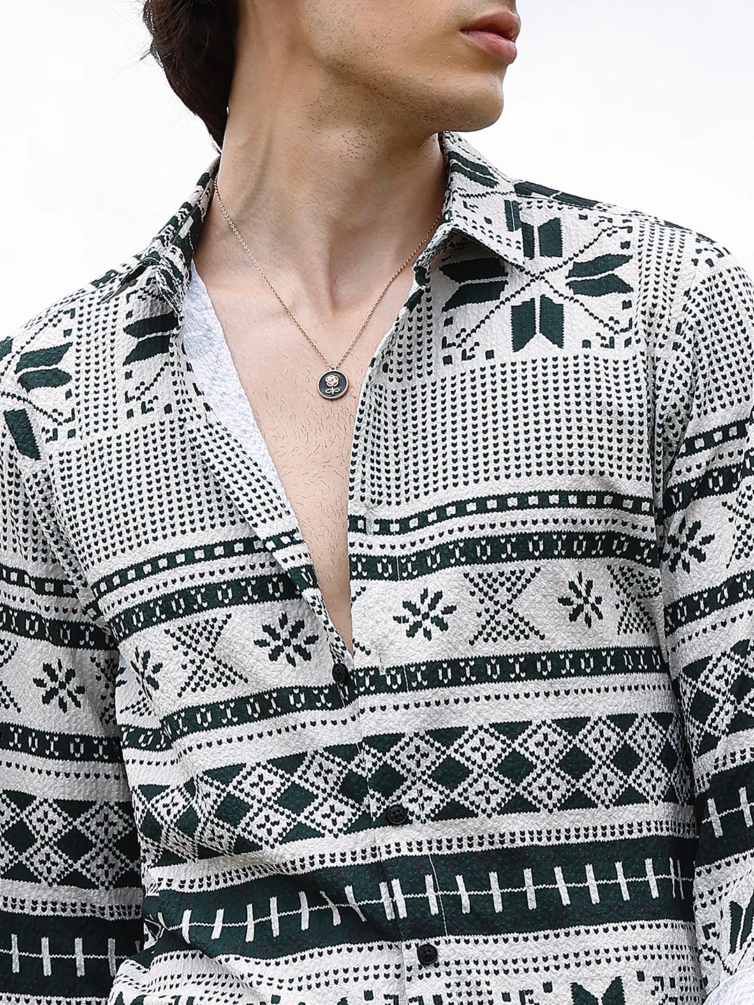 Geometric Seersucker Shirt - Image 7