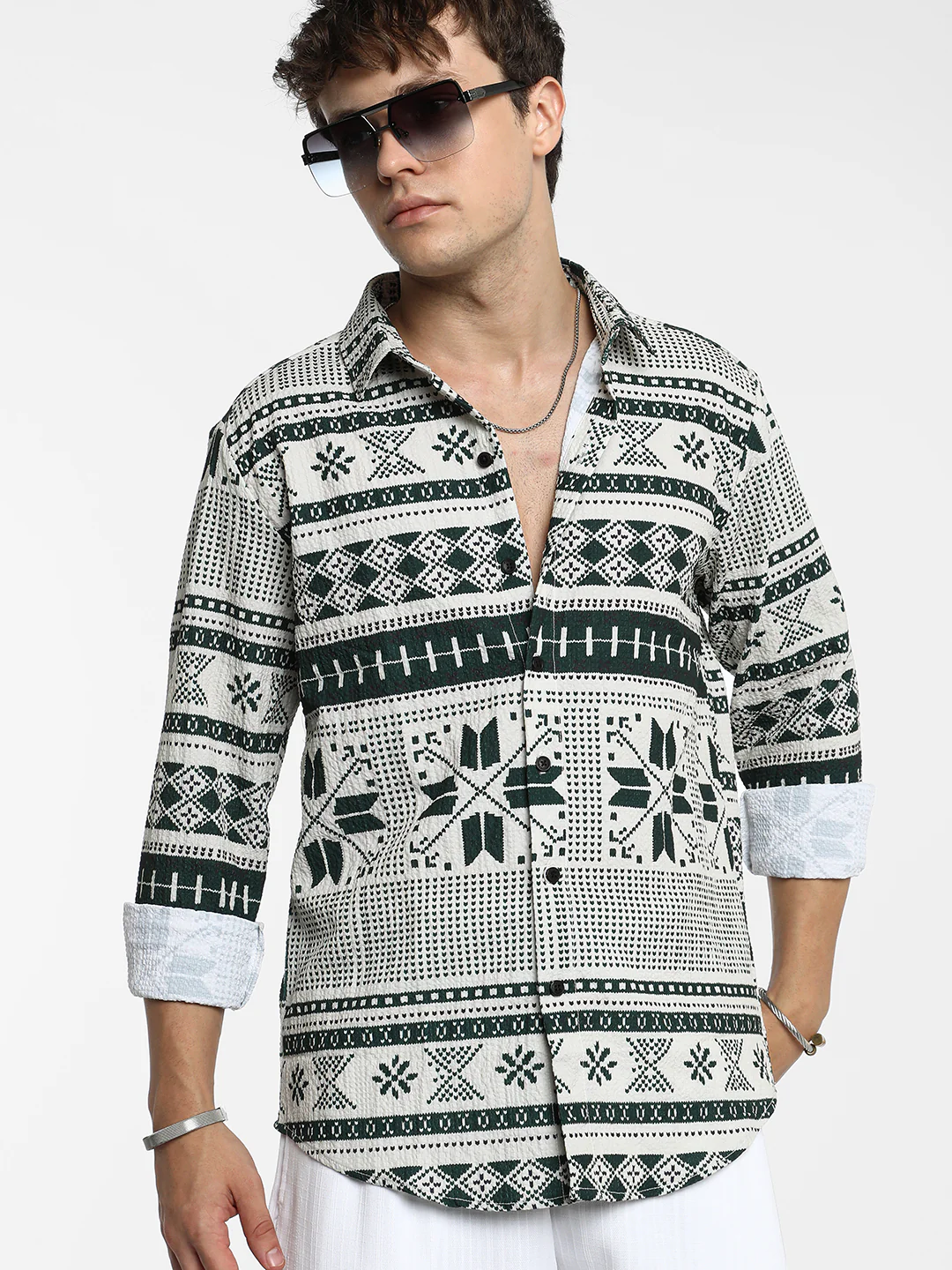 Geometric Seersucker Shirt - Image 8
