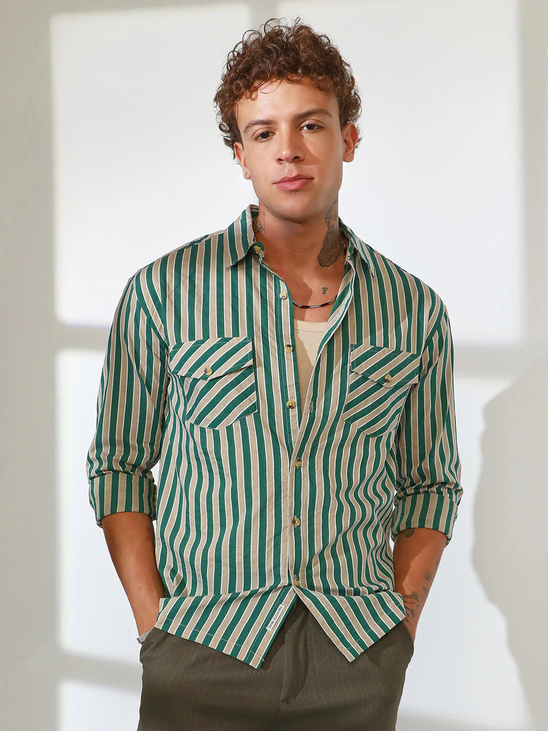 Candy Striped Oversized Shirt - Image 2