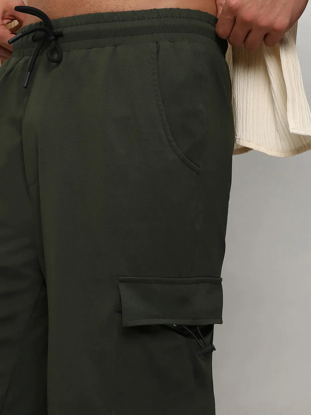 Solid Cargo Parachute Trousers - Image 9