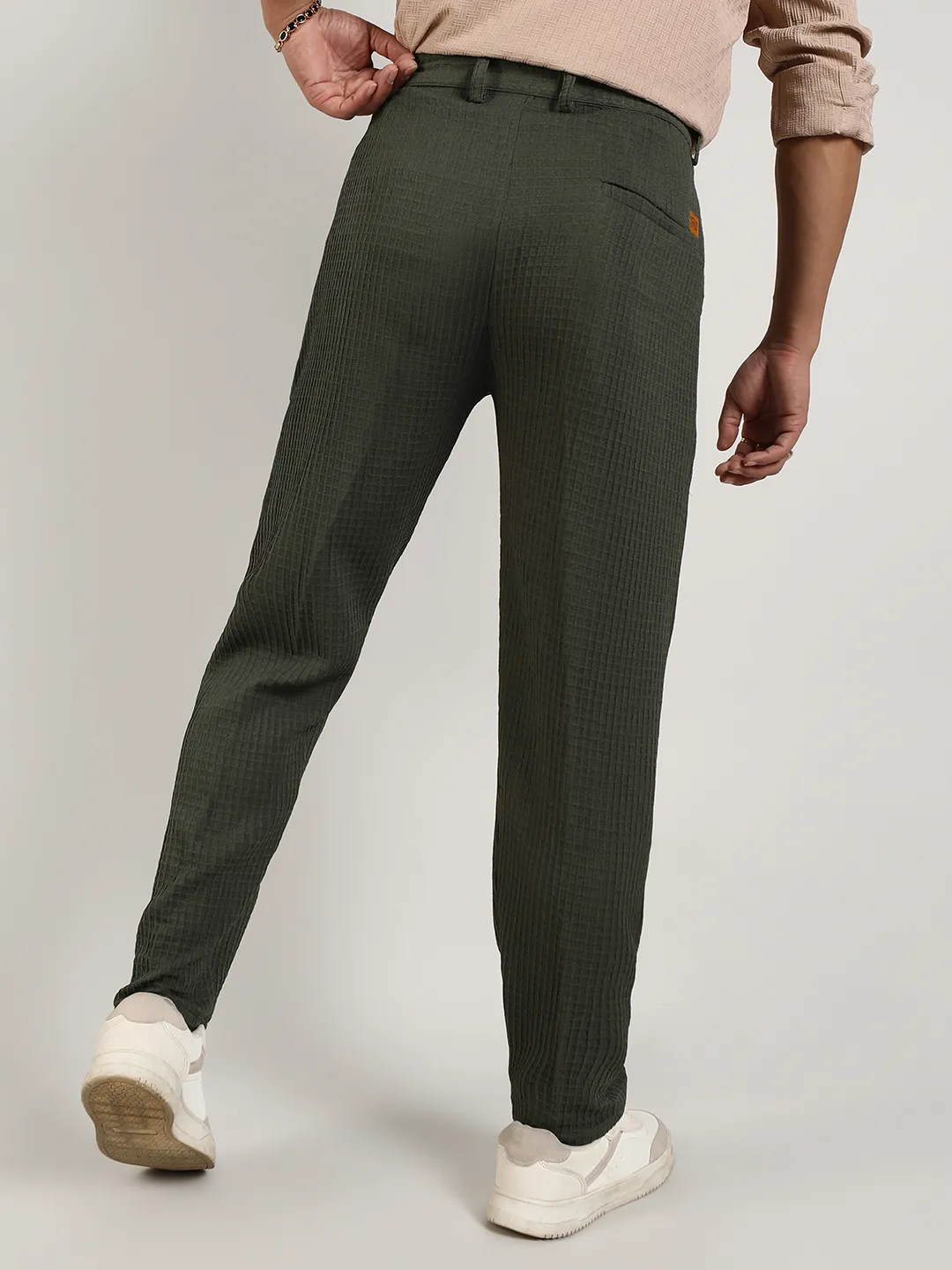Lightweight - Textured Graph Check Trousers - Image 4