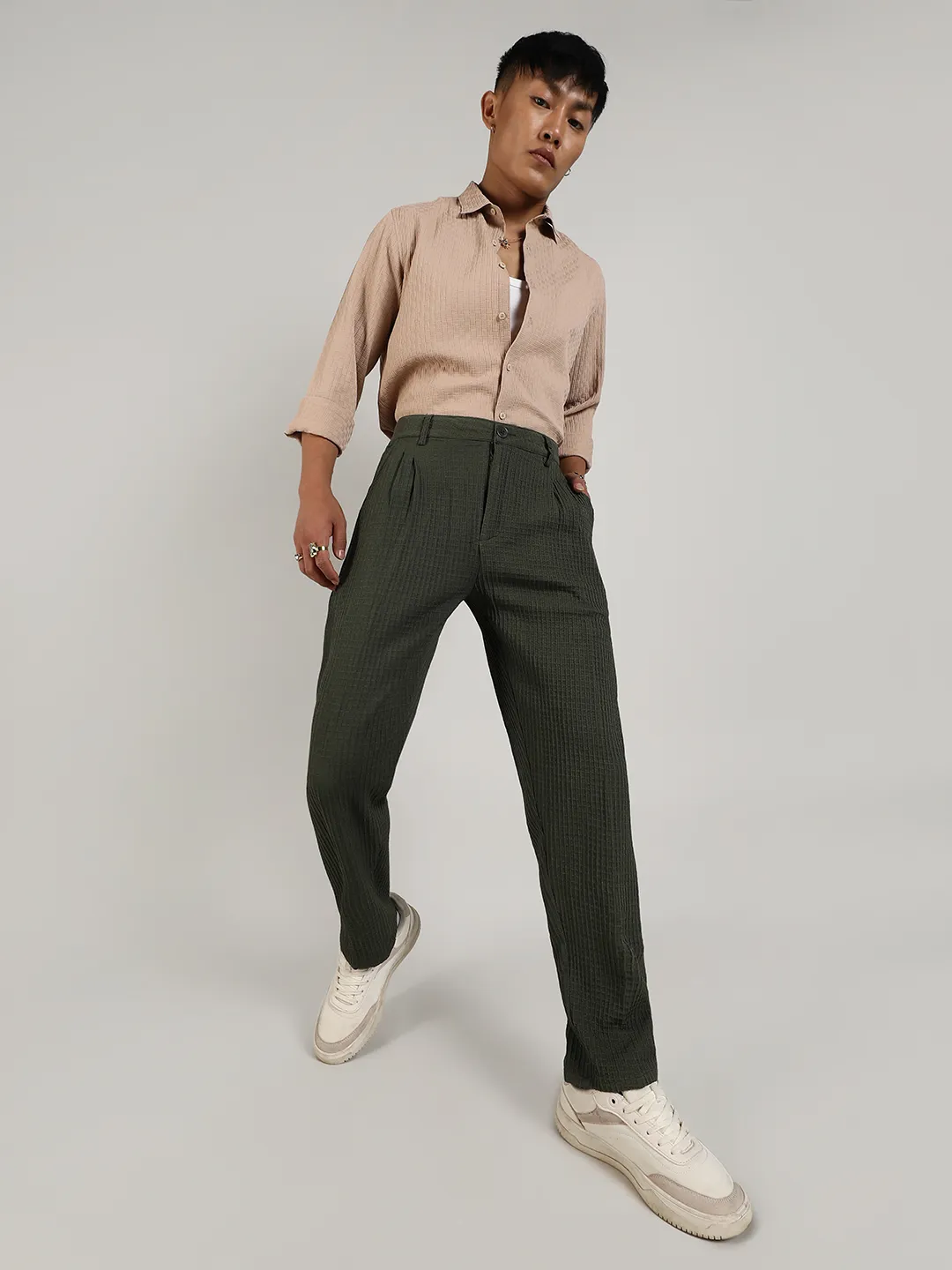 Lightweight - Textured Graph Check Trousers - Image 5
