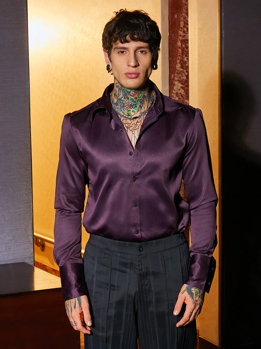 Solid Satin Shirt - Image 2