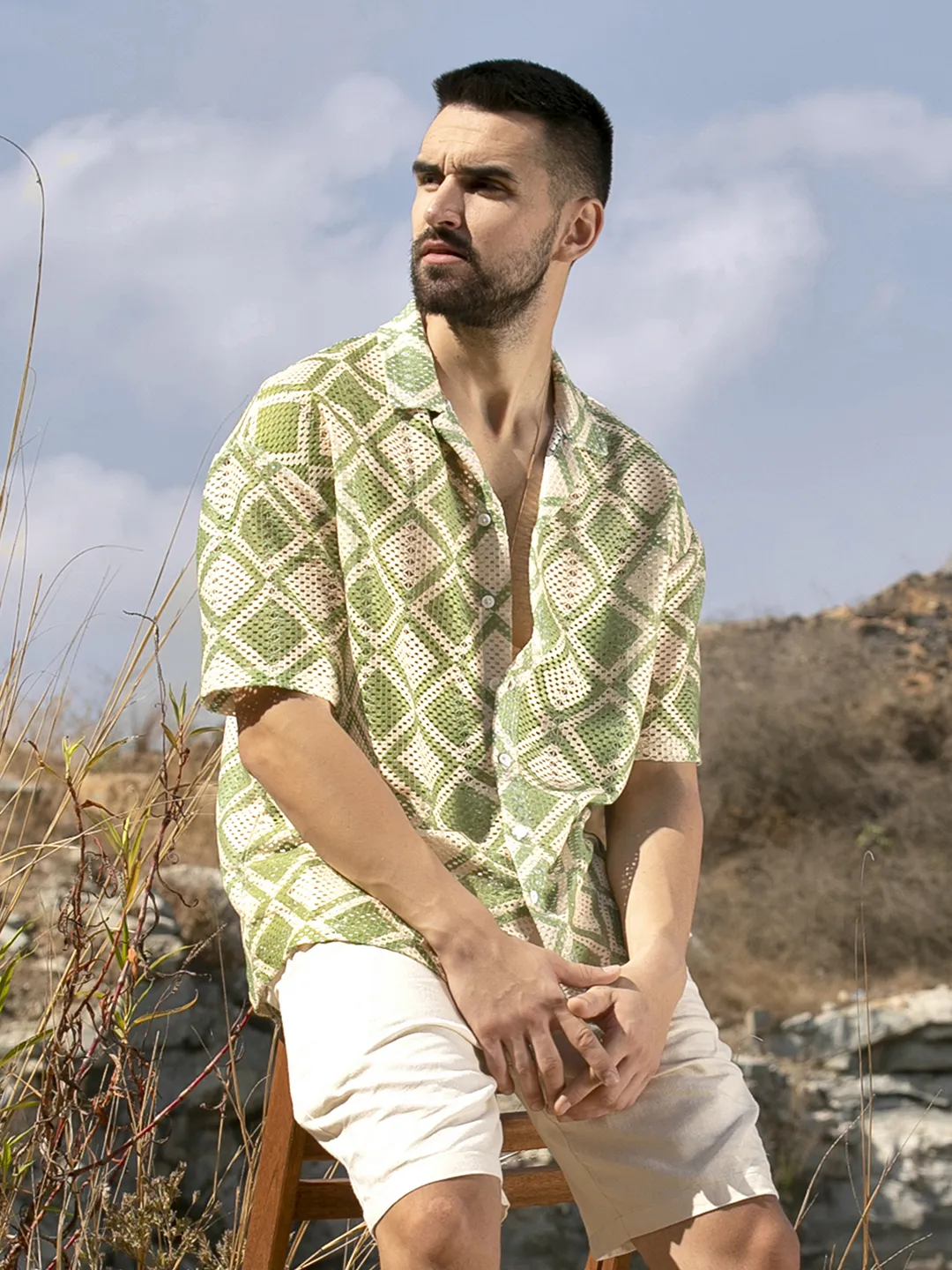 Geometric Block Oversized Shirt - Image 3