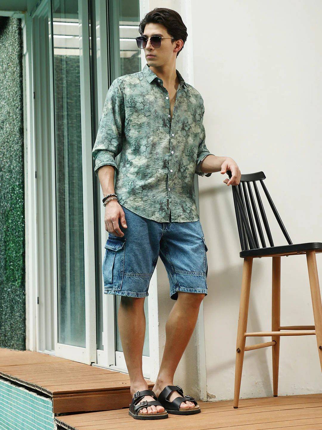 Green Floral Print Full Sleeve Shirt - Image 6