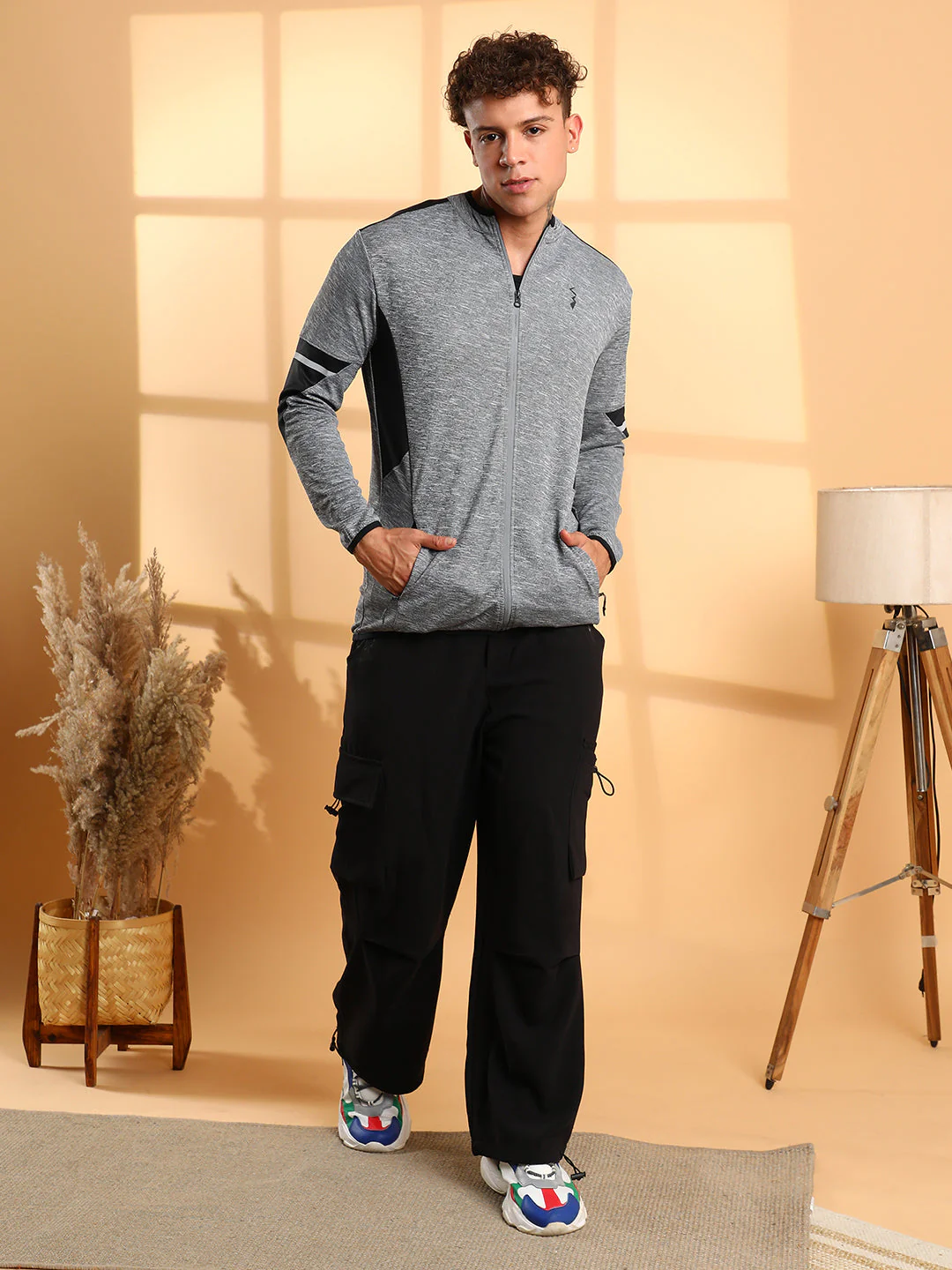 Heathered Activewear Jacket With Contrast Detail - Image 5