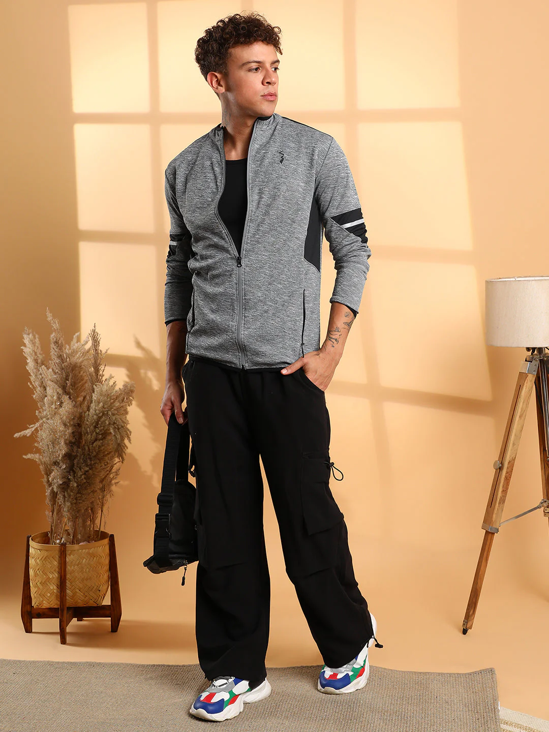 Heathered Activewear Jacket With Contrast Detail - Image 6