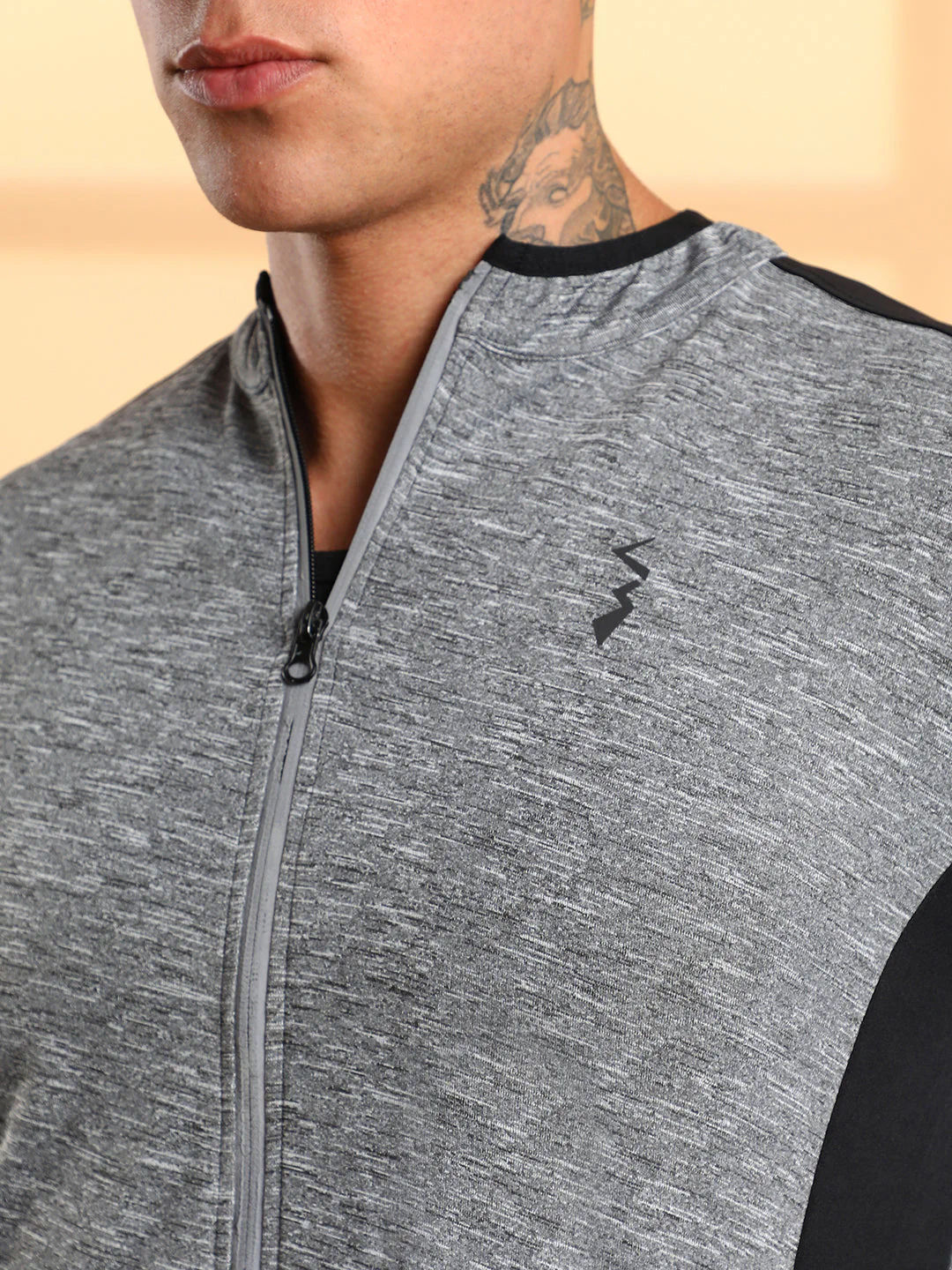 Heathered Activewear Jacket With Contrast Detail - Image 7