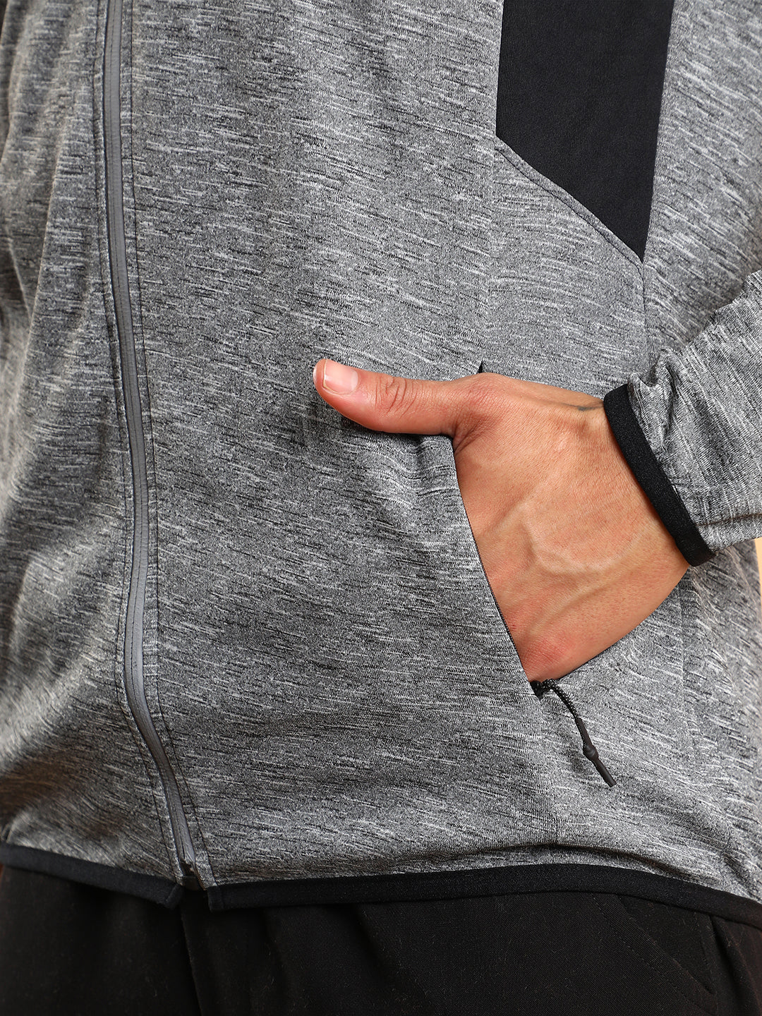 Heathered Activewear Jacket With Contrast Detail - Image 8