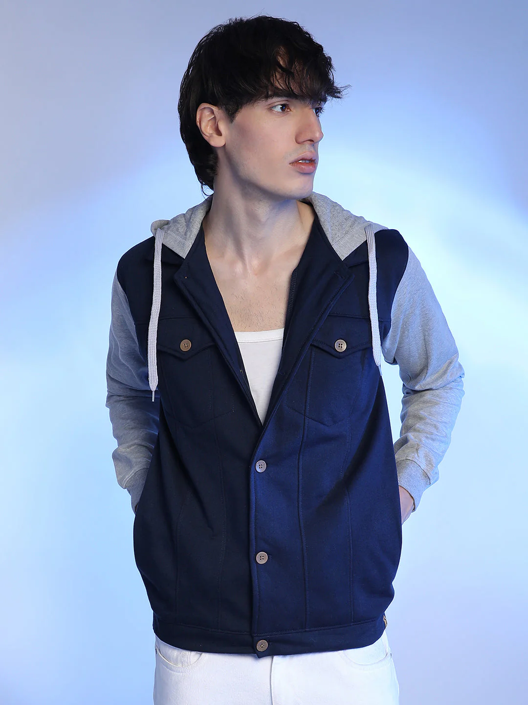 Button-Front Jacket With Contrast Detail - Image 2