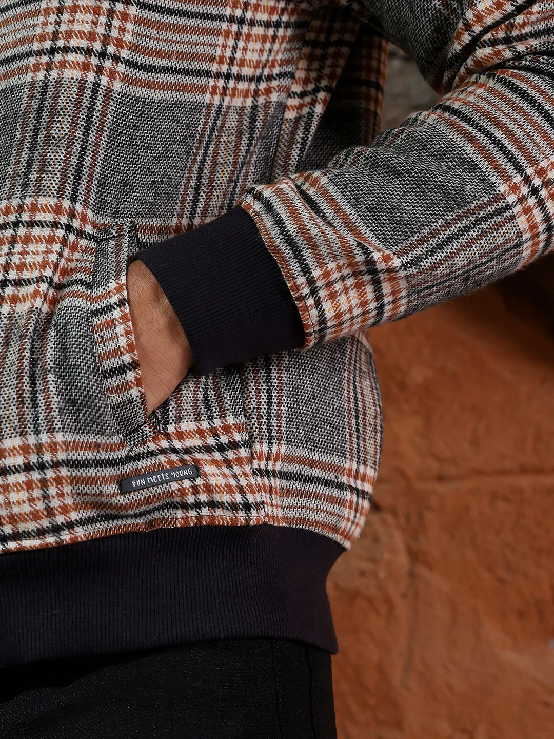 Tartan Plaid Jacket With Ribbed Hem - Image 15