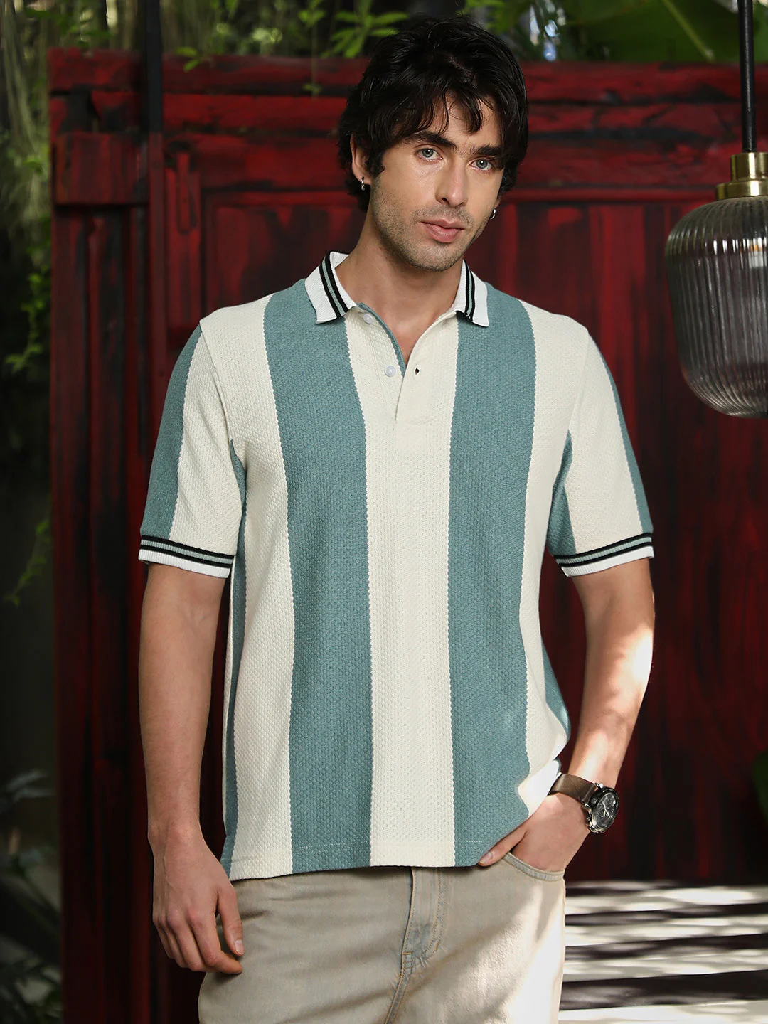 Awning-Jacquard Polo T-Shirt - Image 2