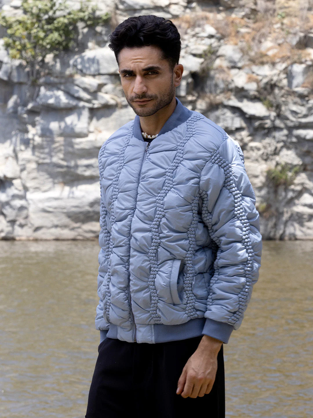 Braided Crease Puffer Jacket - Image 3
