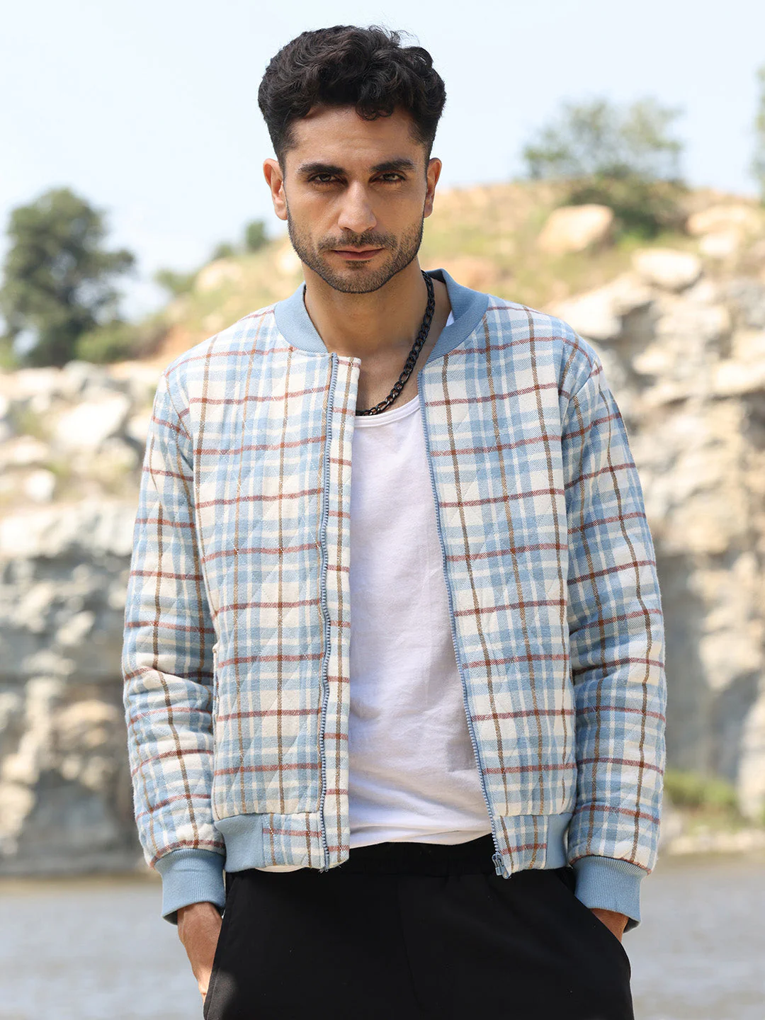 Tartan Plaid Bomber Jacket - Image 2