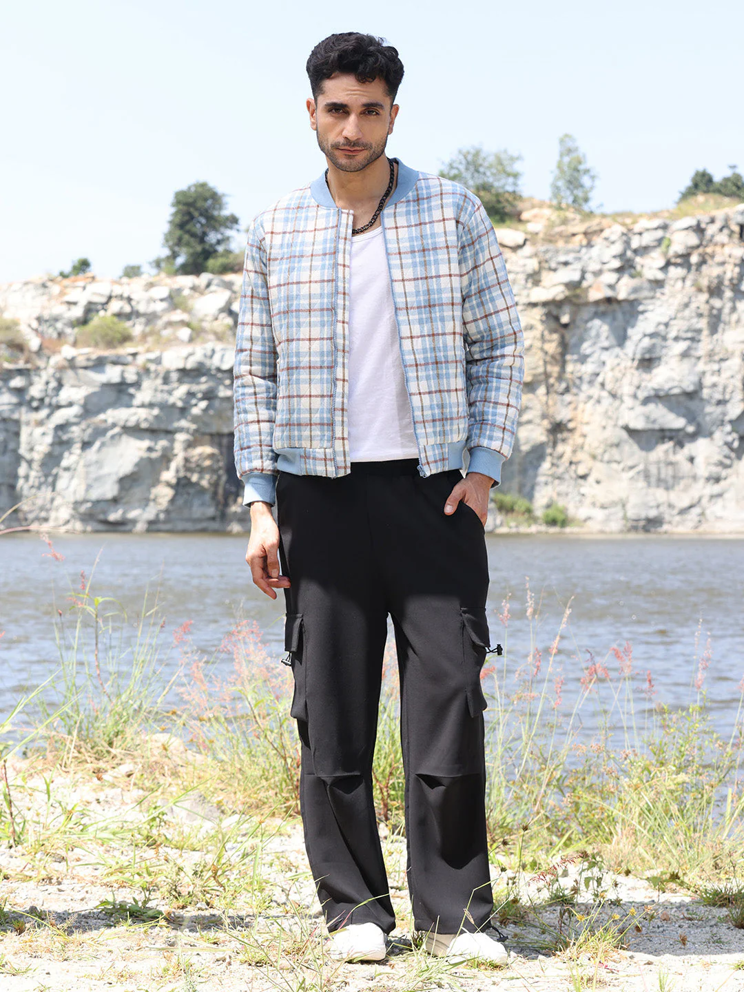 Tartan Plaid Bomber Jacket - Image 5
