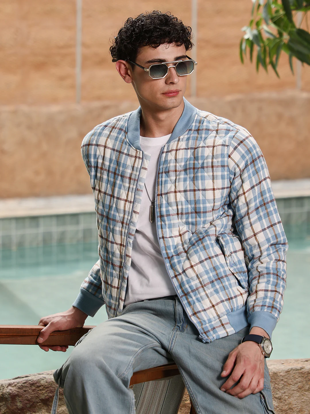 Tartan Plaid Bomber Jacket - Image 9