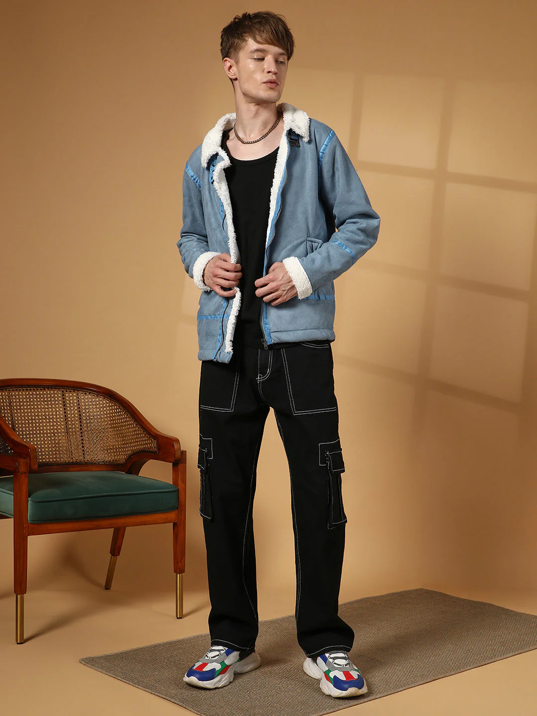 Fleece-Lined Biker Jacket - Image 5