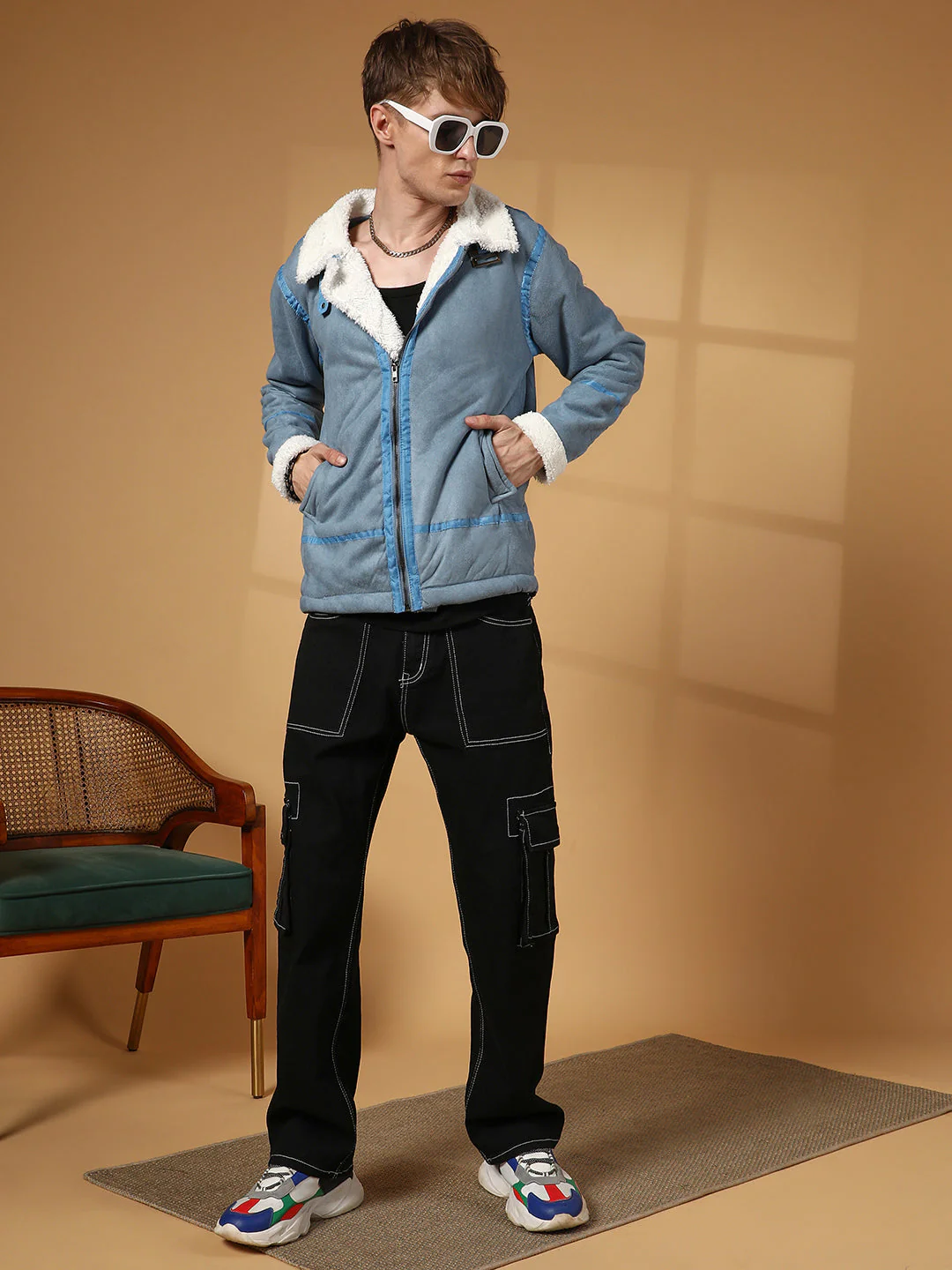Fleece-Lined Biker Jacket - Image 6