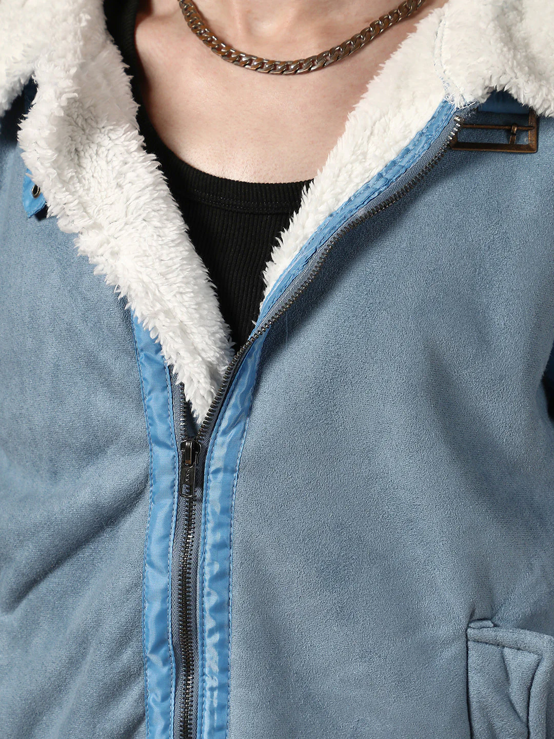 Fleece-Lined Biker Jacket - Image 7
