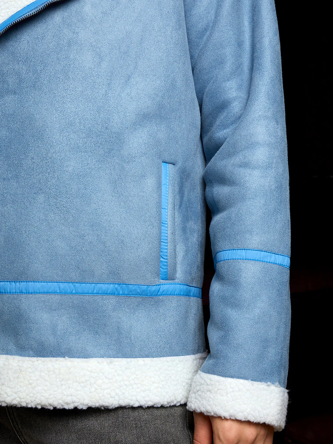 Fleece-Lined Biker Jacket - Image 8