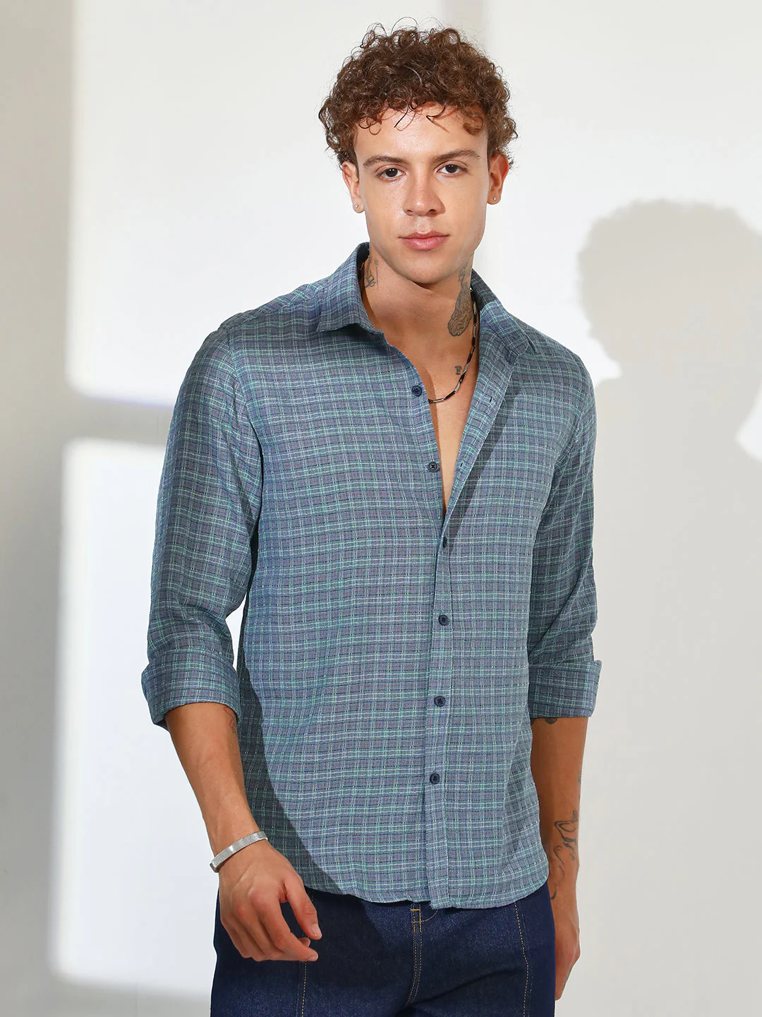 Micro-Tartan Plaid Shirt - Image 2