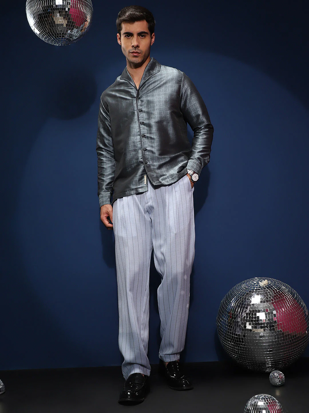 Lightweight - Pinstripe-Pleated Chino Trousers - Image 5