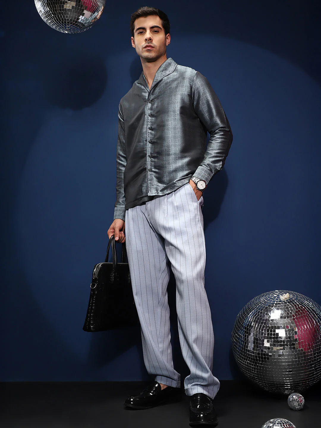Lightweight - Pinstripe-Pleated Chino Trousers - Image 6