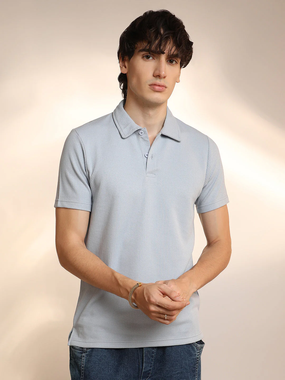 Ribbed Polo T-Shirt - Image 2