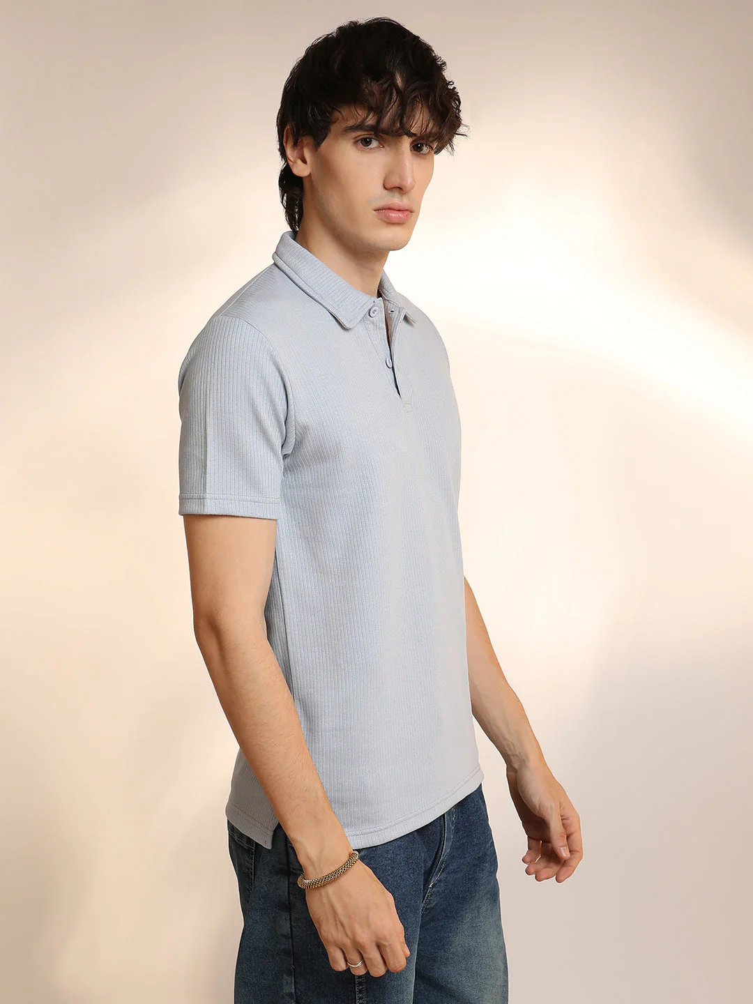 Ribbed Polo T-Shirt - Image 3