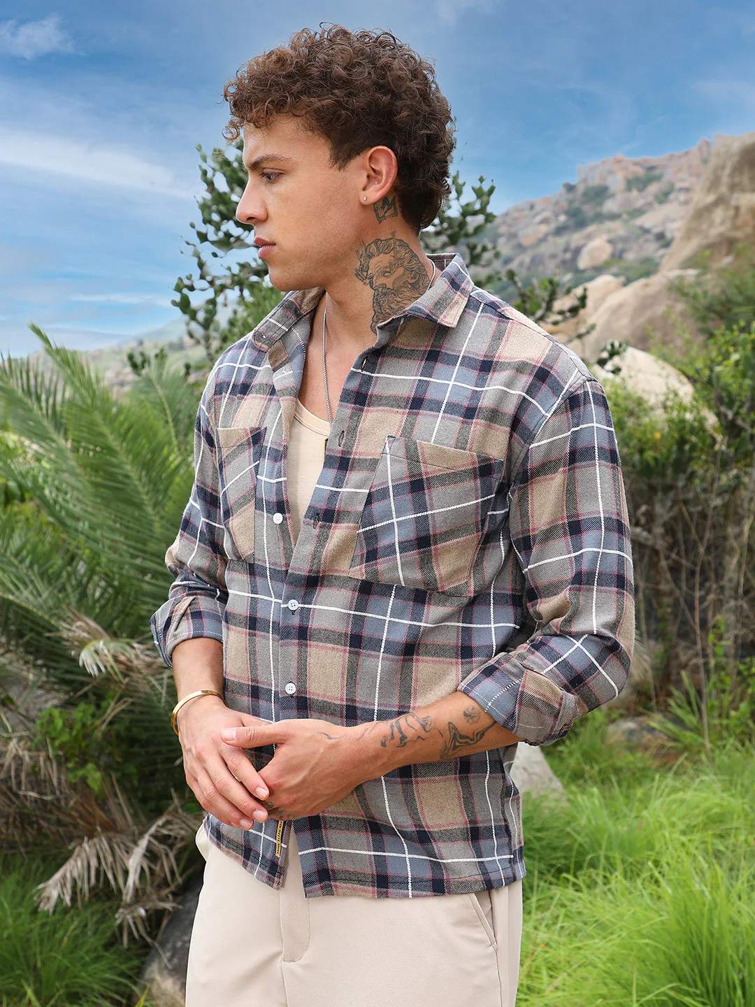 Tartan Plaid Utility Shirt - Image 3