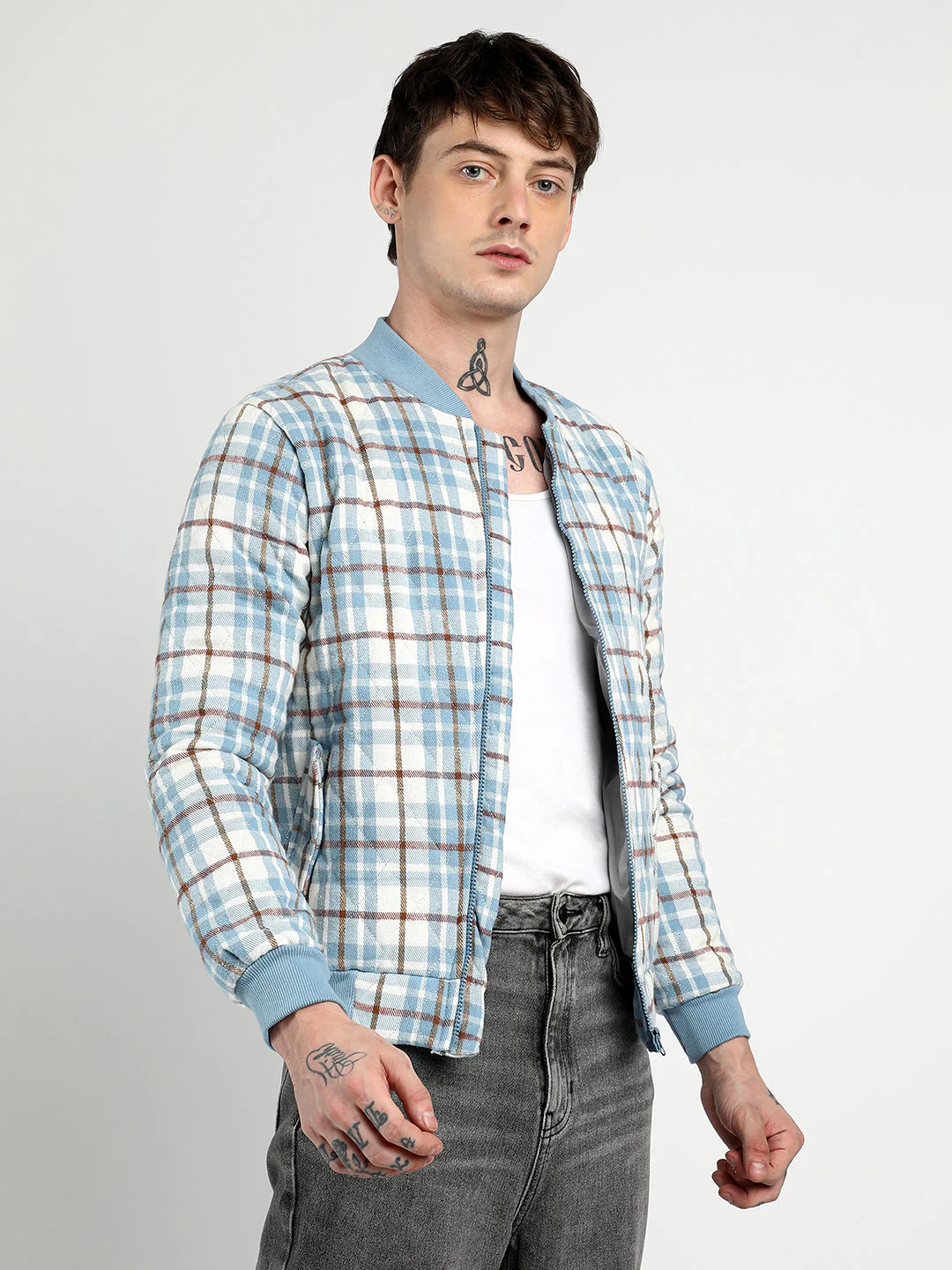 Tartan Plaid Bomber Jacket - Image 3