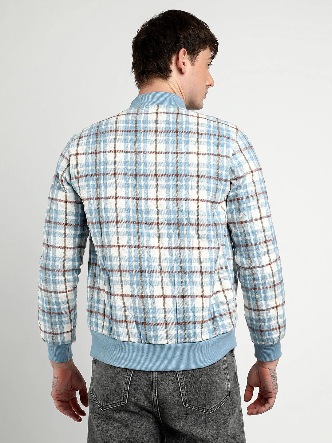 Tartan Plaid Bomber Jacket - Image 4