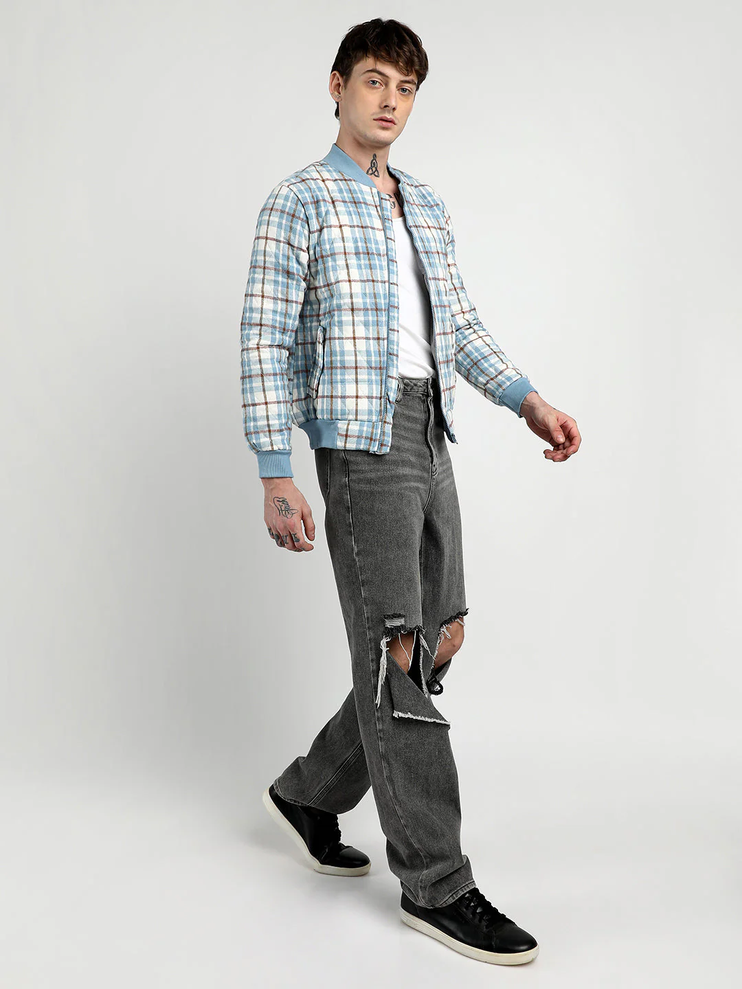 Tartan Plaid Bomber Jacket - Image 5
