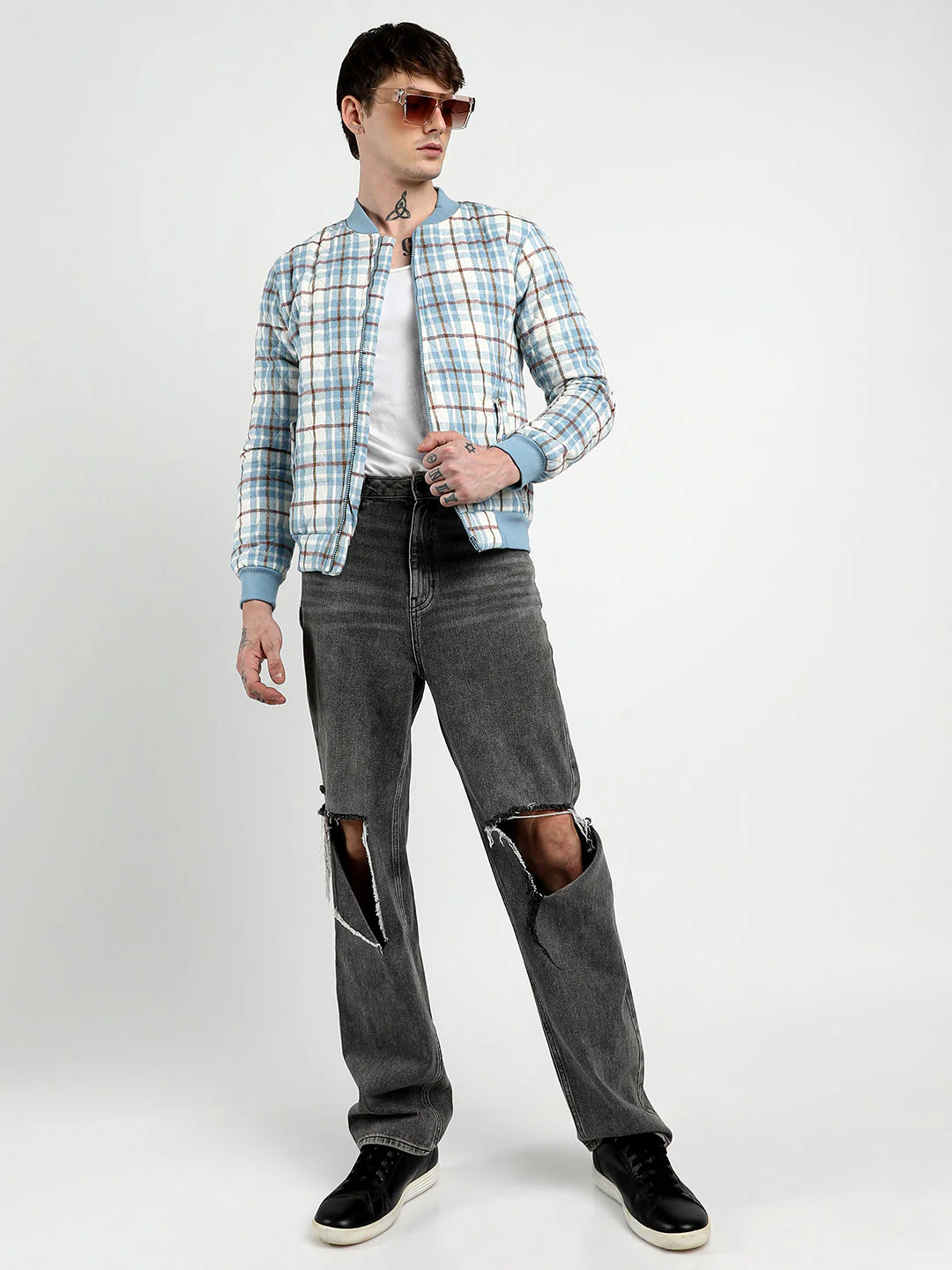 Tartan Plaid Bomber Jacket - Image 6