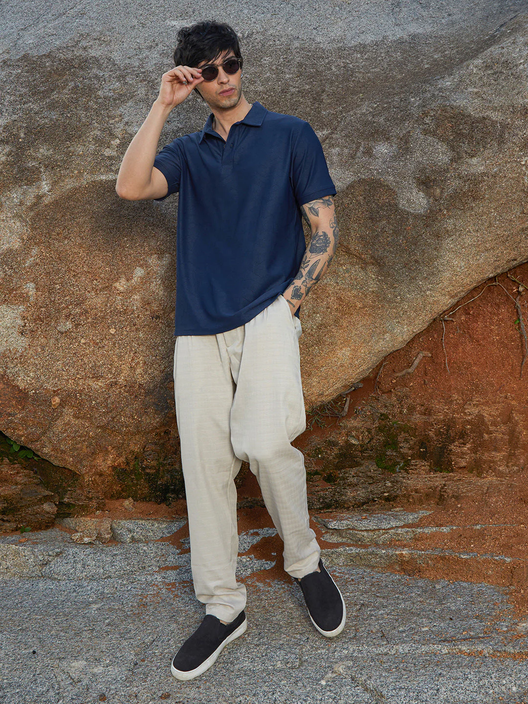 Basket-Textured Polo T-Shirt - Image 6