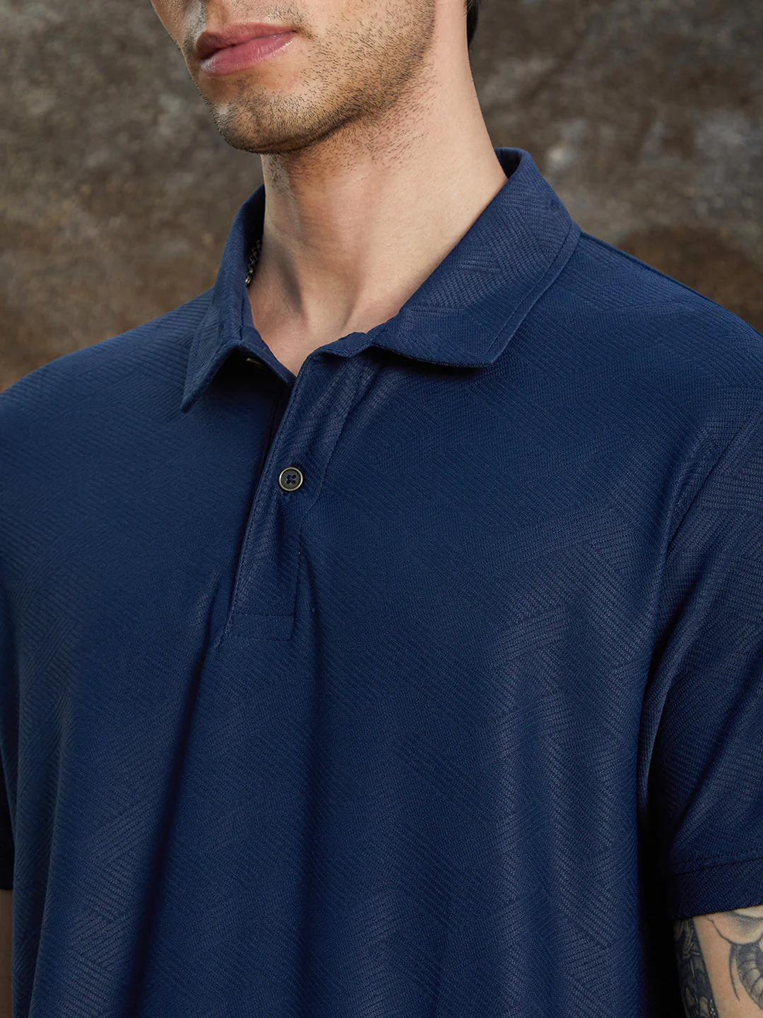 Basket-Textured Polo T-Shirt - Image 7