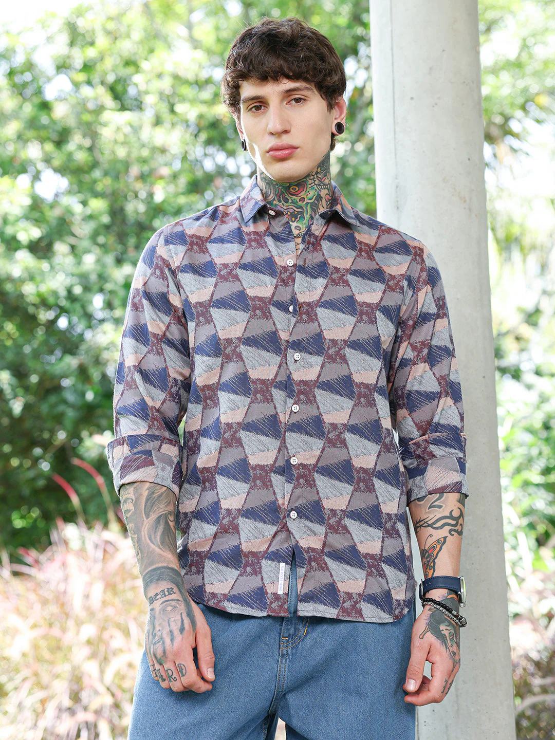 Geo-Abstract Jacquard Shirt - Image 2