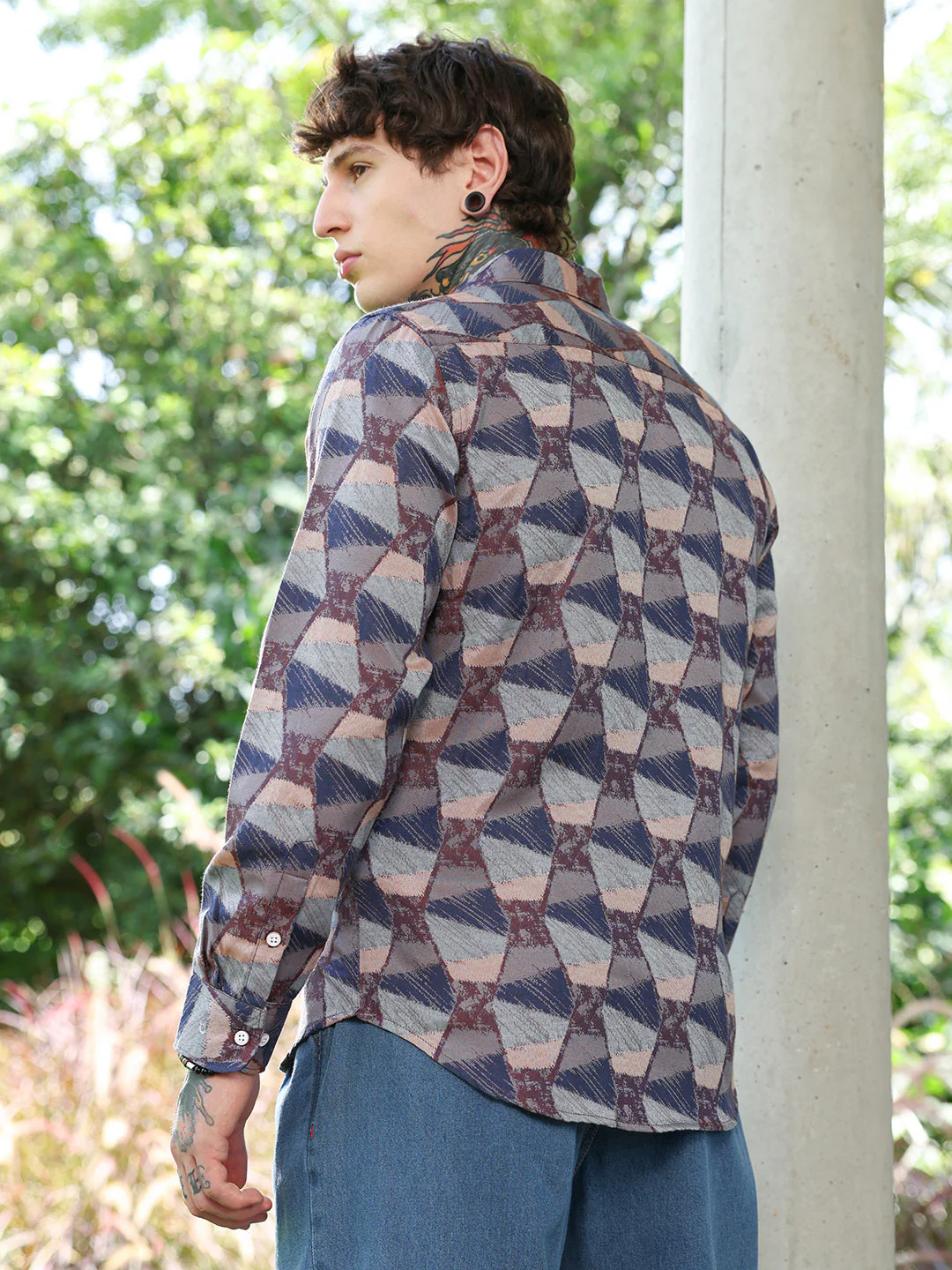 Geo-Abstract Jacquard Shirt - Image 4