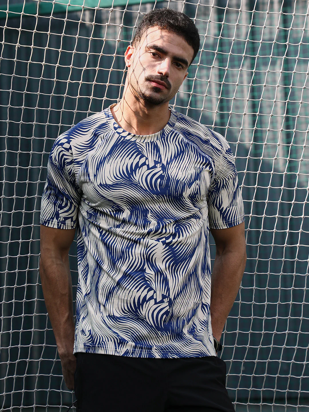 Abstract-Stroke Activewear T-Shirt - Image 2