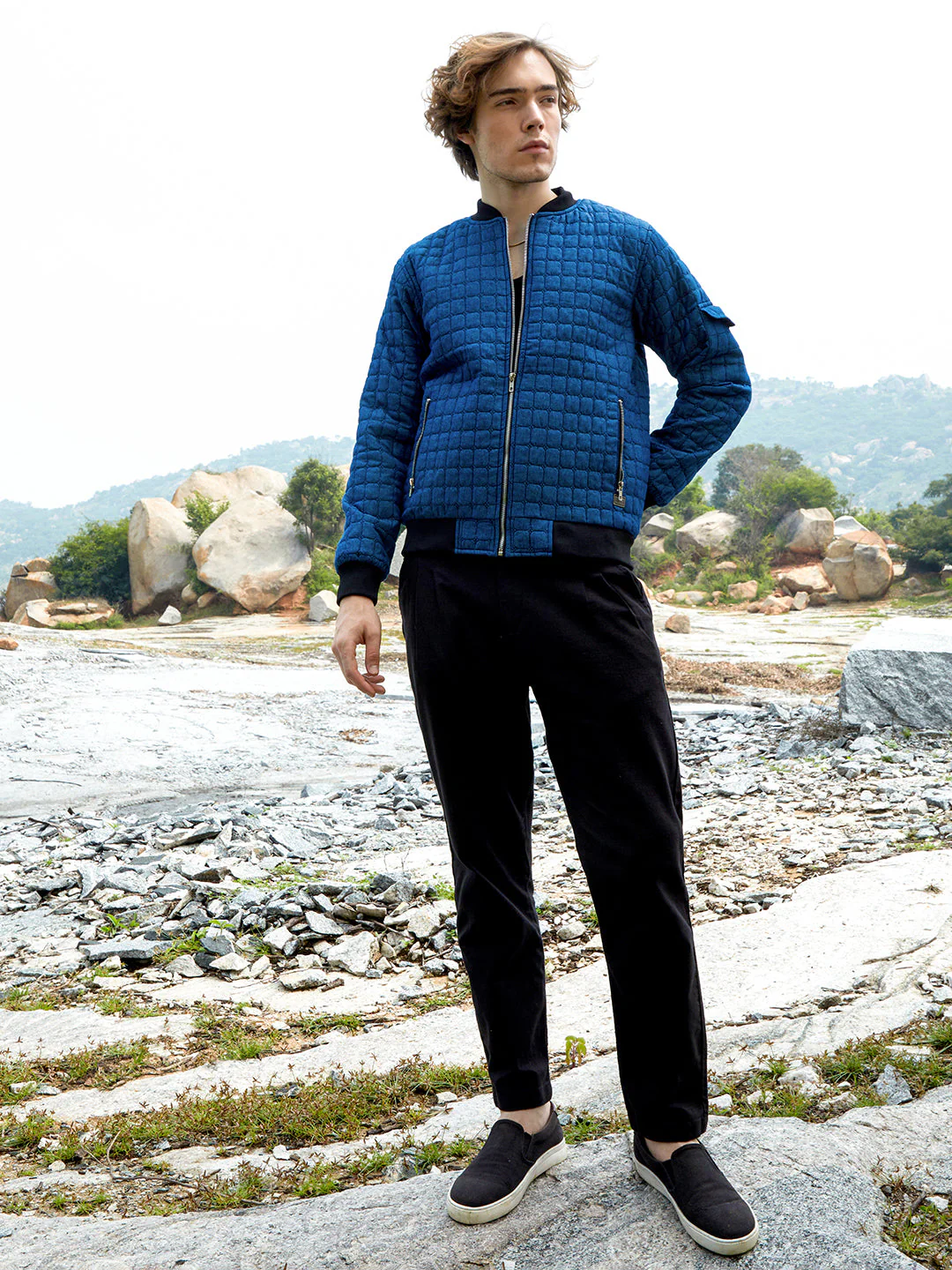 Cubic-Quilted Bomber Jacket - Image 5