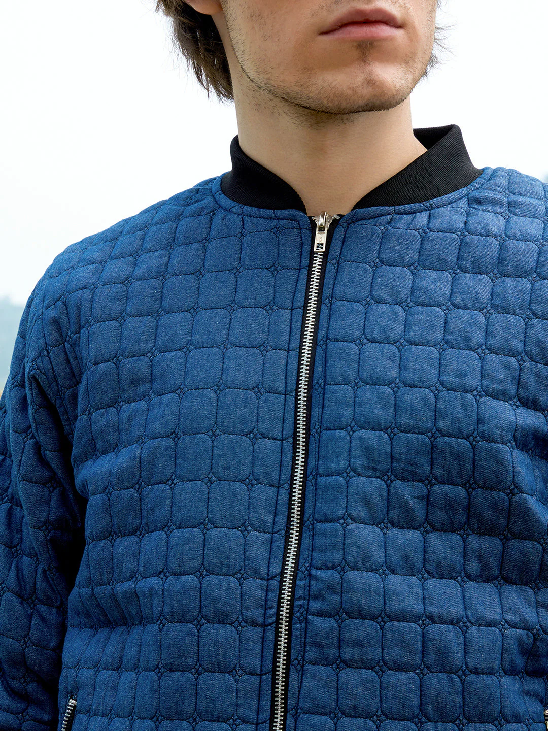 Cubic-Quilted Bomber Jacket - Image 7