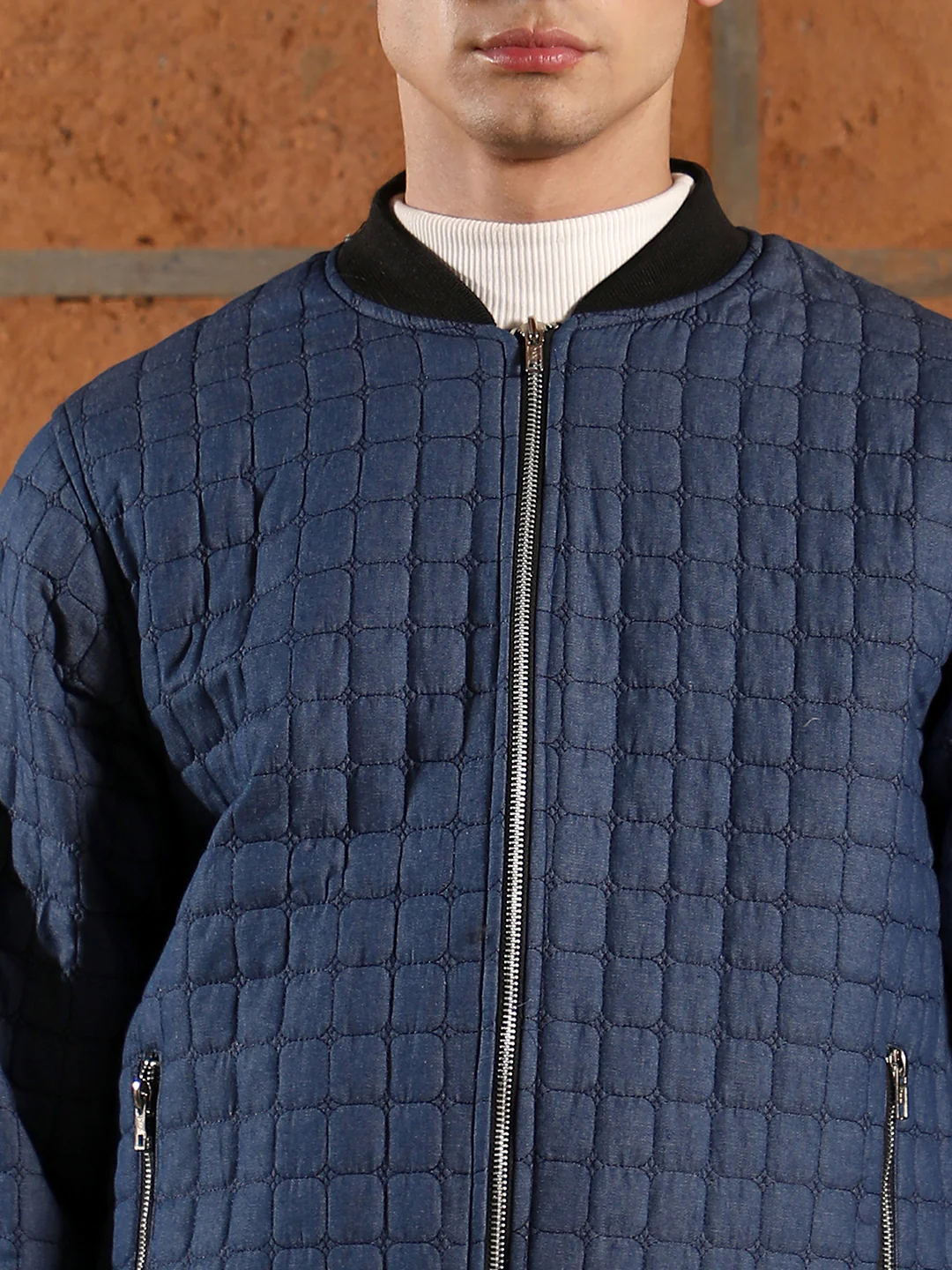 Cubic-Quilted Bomber Jacket - Image 9