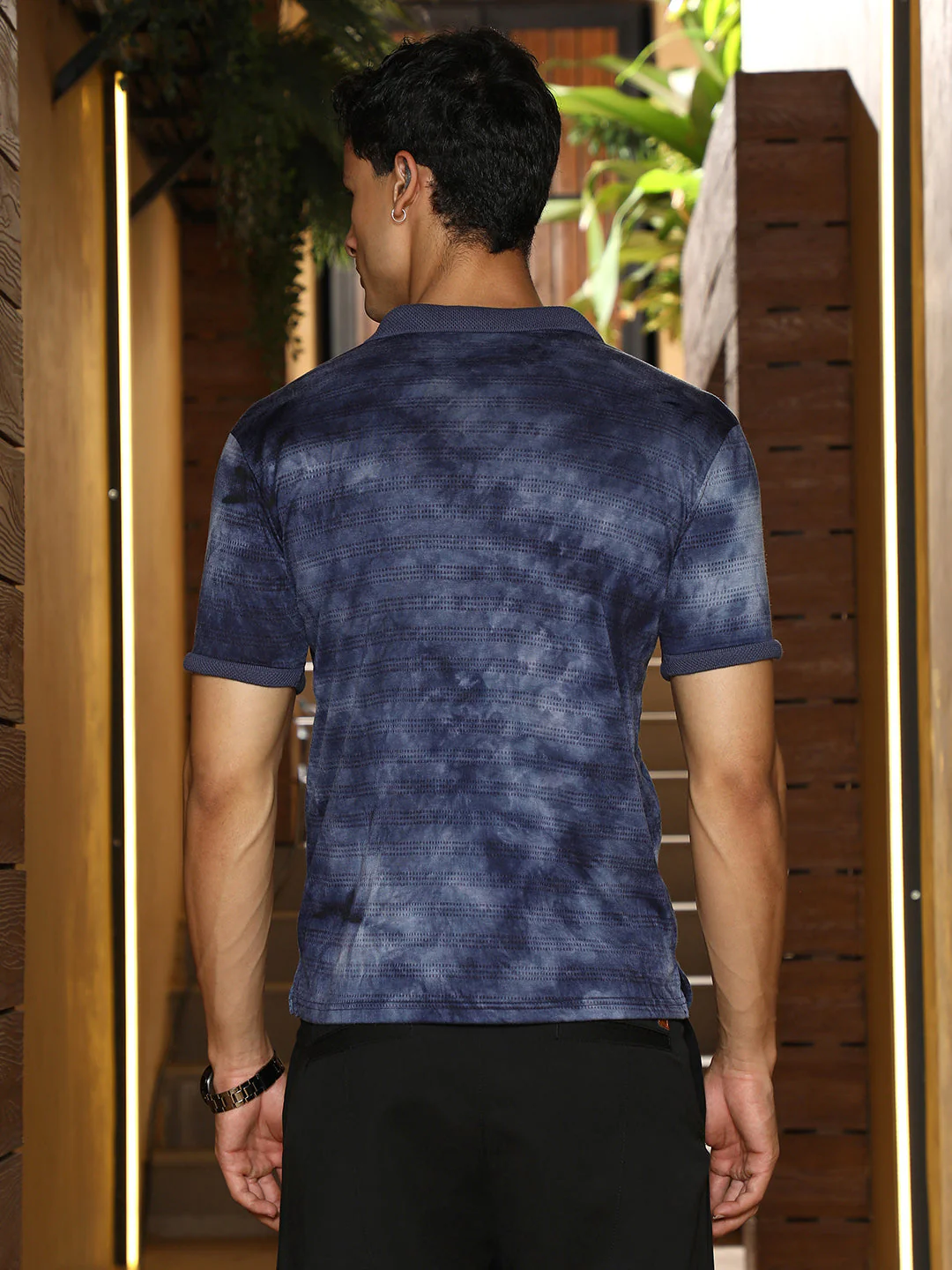Dye-Panel Jacquard Polo T-Shirt - Image 4