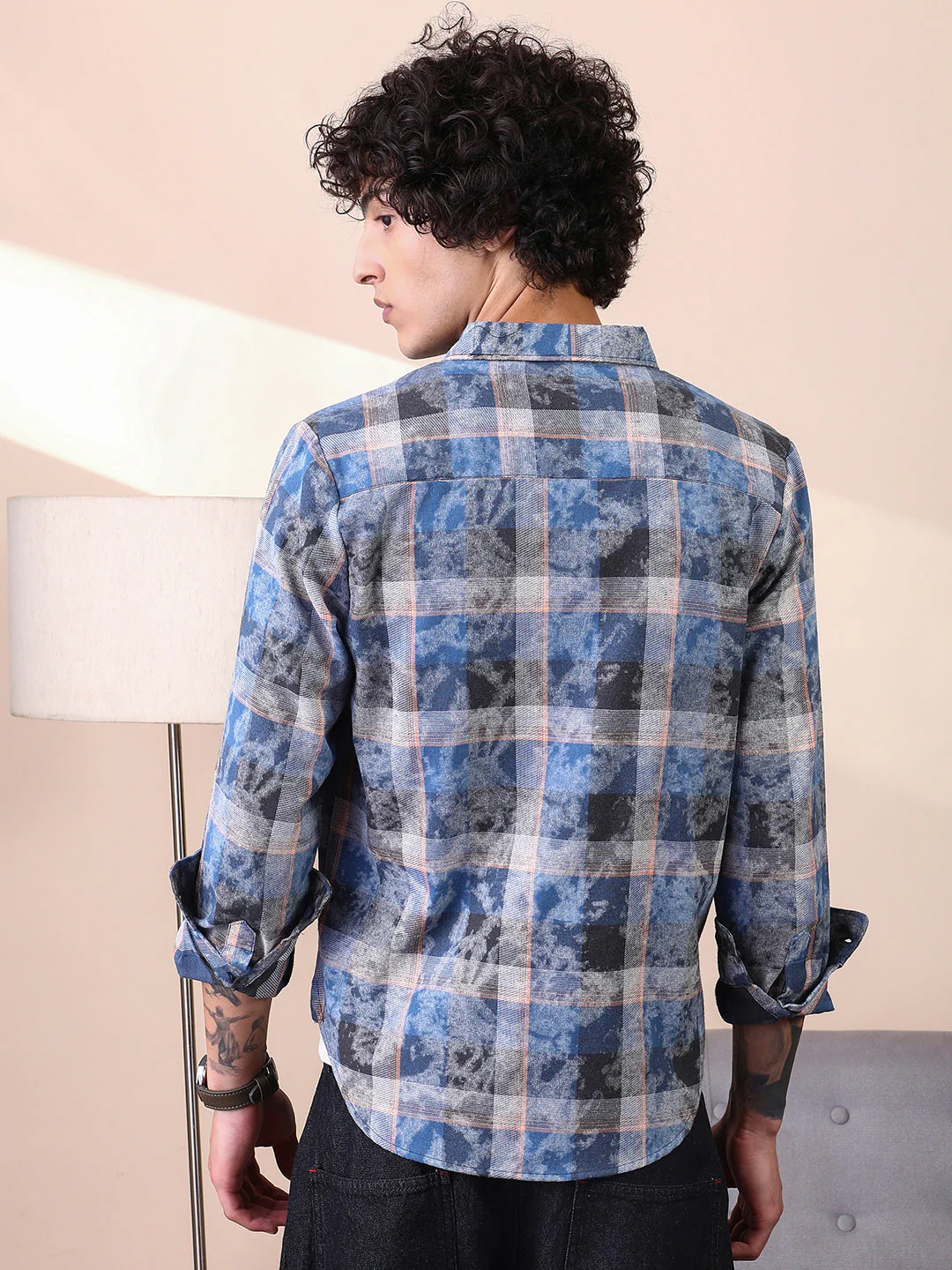Faded-Plaid Regular Shirt - Image 4
