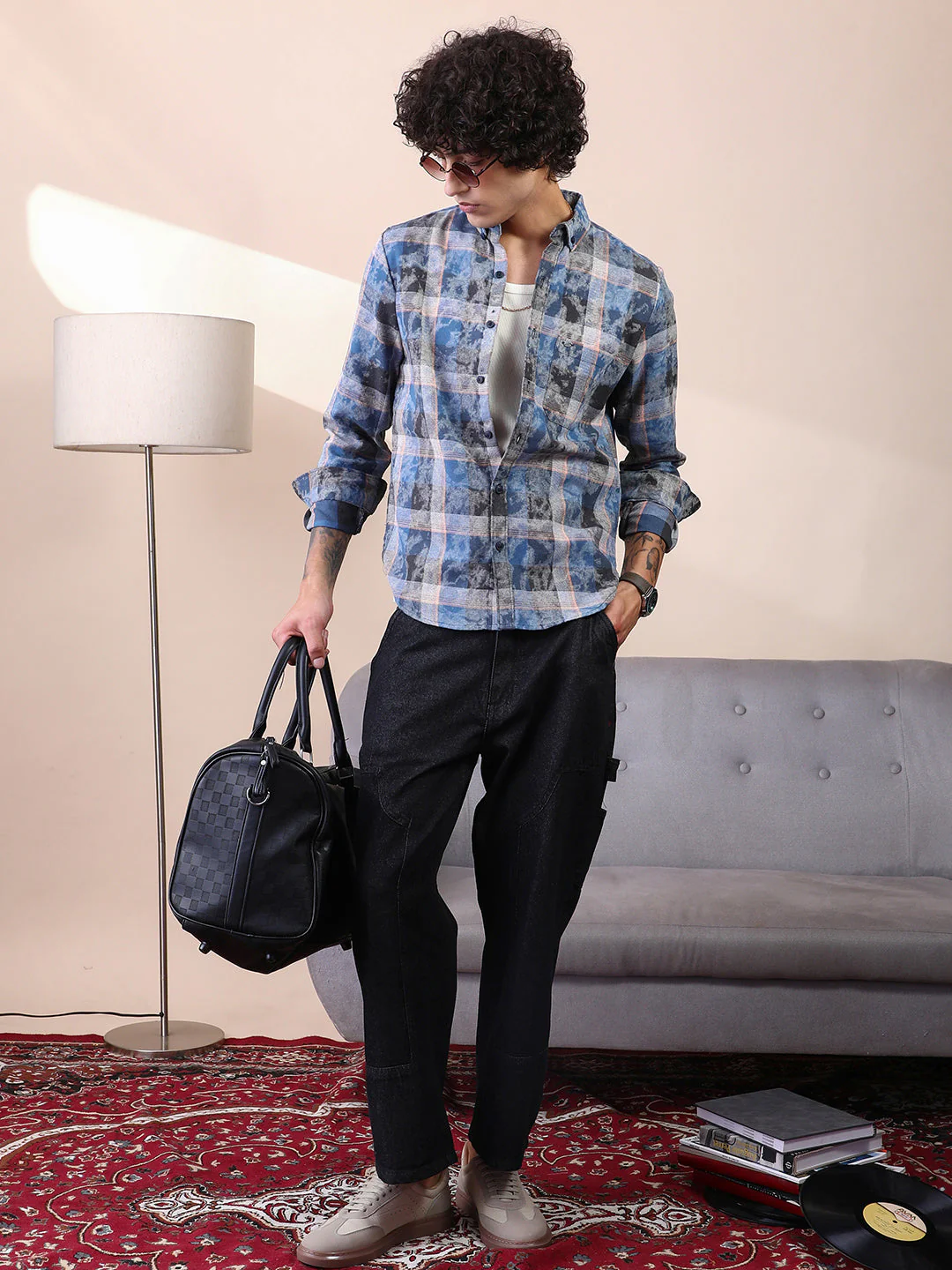 Faded-Plaid Regular Shirt - Image 6
