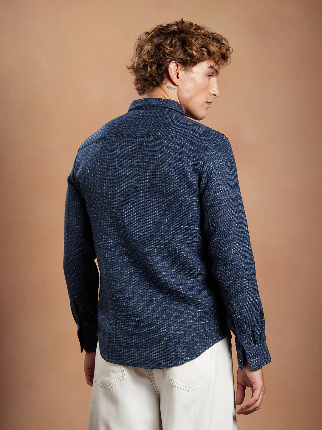 Grid-Weave Regular Shirt - Image 4