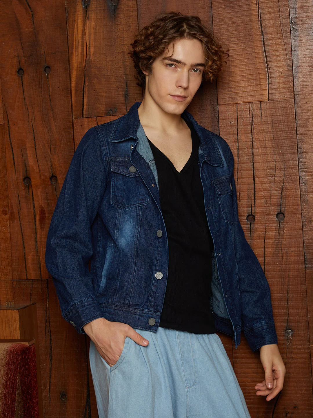 Medium-Wash Relaxed Denim Jacket - Image 3