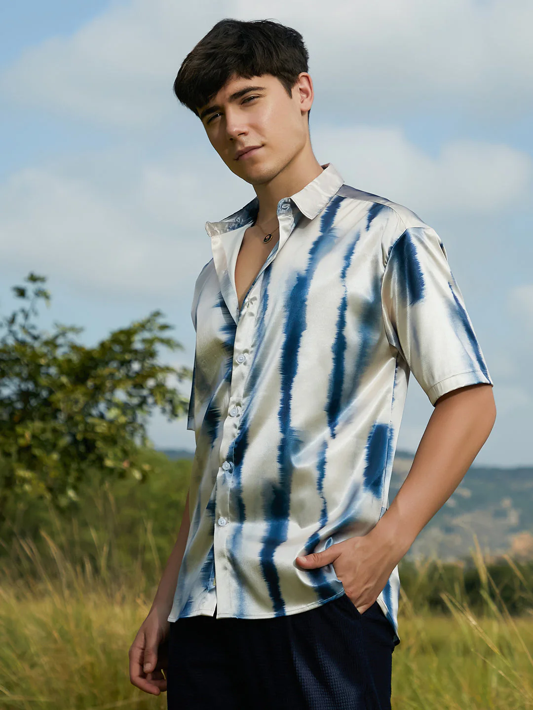 Ombre Sheen Oversized Shirt - Image 3