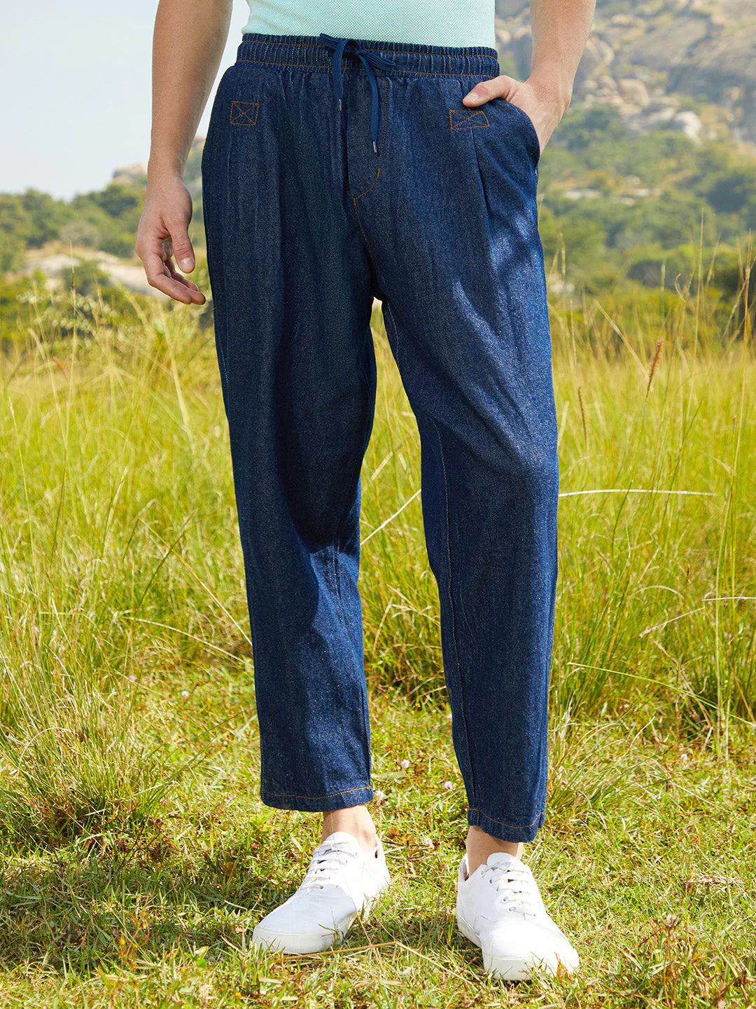 Pleated Denim Jeans - Image 2