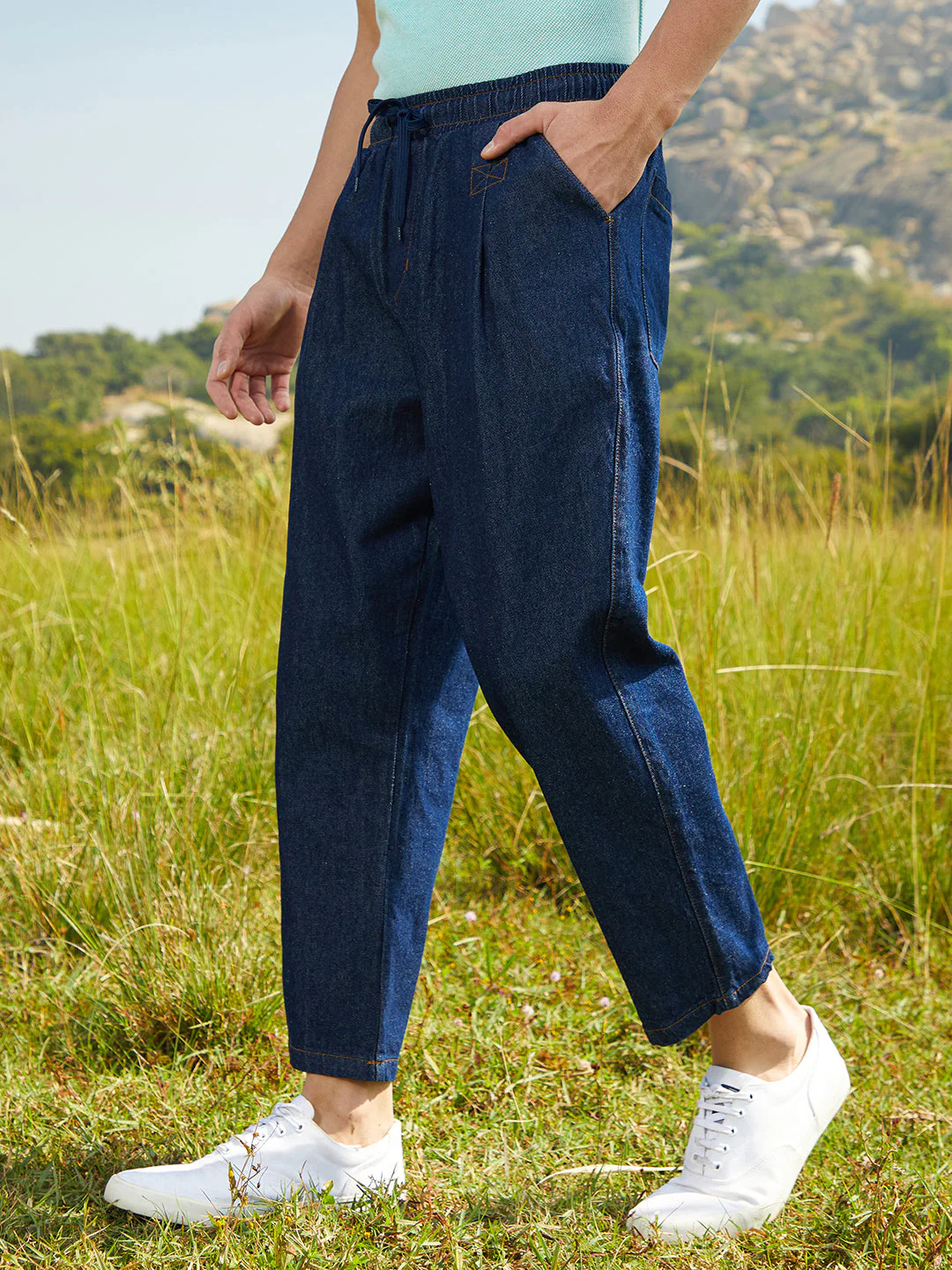 Pleated Denim Jeans - Image 3